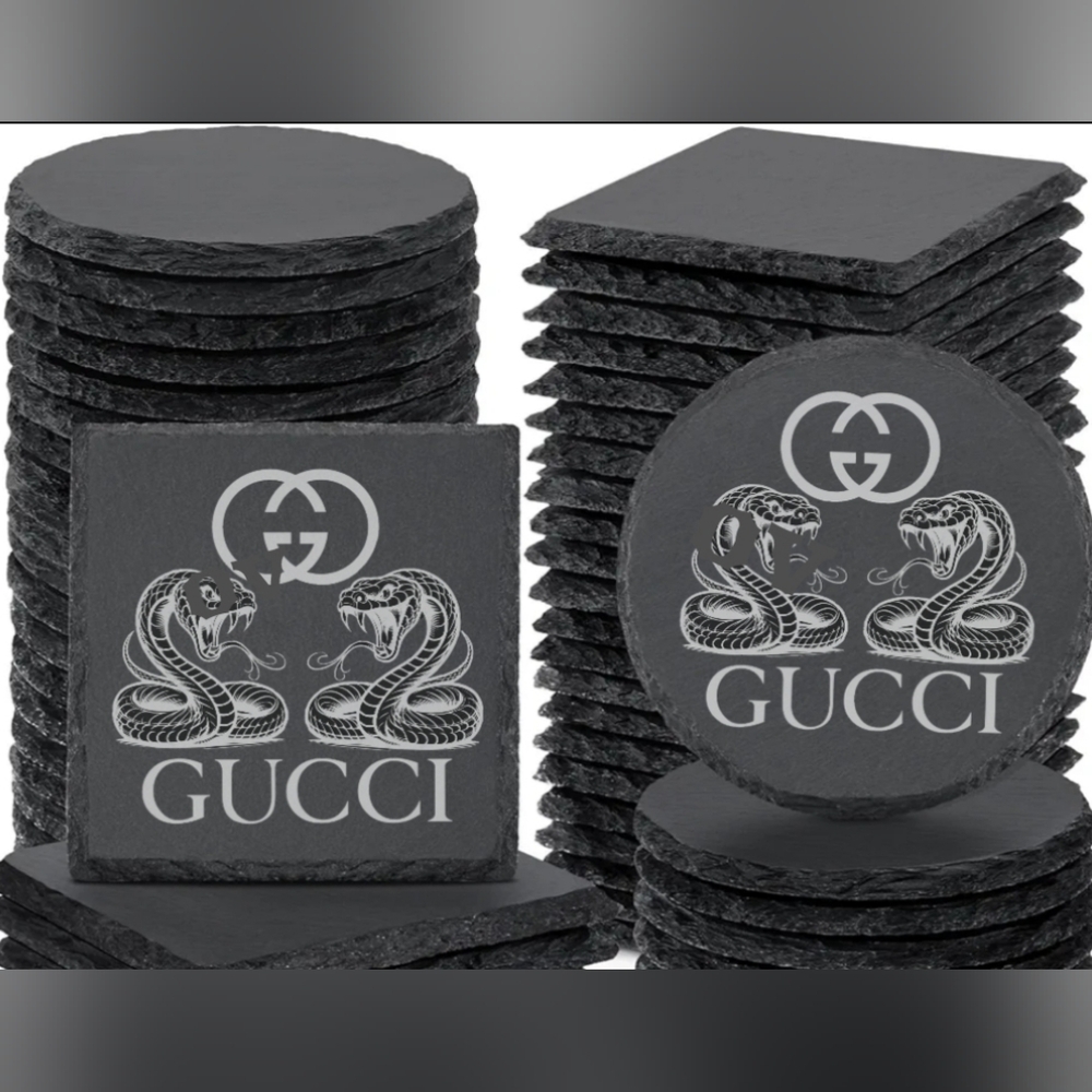 Gucci hand made art coasters set of 2
